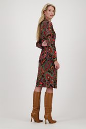 Robe marron foncé avec imprimé paisley coloré de Claude Arielle pour Femmes