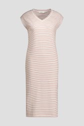 Photo produit 1 de Robe midi à rayures blanc-chocolat de Liberty Loving nature pour Femmes