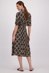 Robe midi beige avec imprimé floral noir de More & More pour Femmes