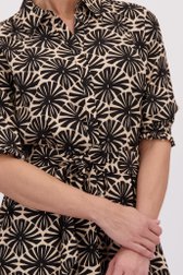 Robe midi beige avec imprimé floral noir de More & More pour Femmes