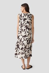 Robe midi beige clair avec imprimé brun de Opus pour Femmes