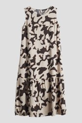 Robe midi beige clair avec imprimé brun de Opus pour Femmes