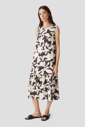 Robe midi beige clair avec imprimé brun de Opus pour Femmes