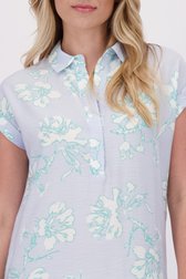 Détail de Robe midi bleue à motif floral vert de Libelle pour Femmes