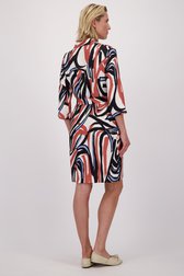 Le dos de Robe midi écrue à imprimé graphique orange de Claude Arielle pour Femmes