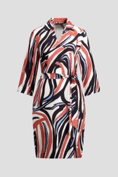 Photo produit 1 de Robe midi écrue à imprimé graphique orange de Claude Arielle pour Femmes