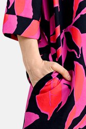 Robe noire à imprimé rose-orange de Bicalla pour Femmes
