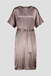 Photo produit 1 de Robe taupe en tissu satiné de D'Auvry pour Femmes