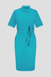 Robe turquoise en coton stretch de Claude Arielle pour Femmes