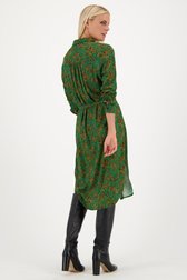 Robe verte avec imprimé de feuilles orange rouille de Geisha pour Femmes