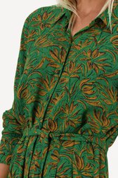 Robe verte avec imprimé de feuilles orange rouille de Geisha pour Femmes