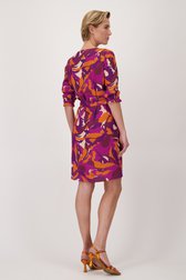 Robe violette-orange avec ruban à la taille de Claude Arielle pour Femmes