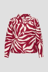 Productfoto 1 van Rode blouse met lichtbeige bladermotief door ONLY Carmakoma voor Dames