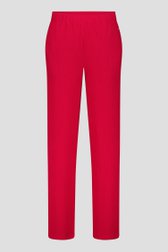 Productfoto 2 van Rode broek met structuur en elastische taille door Claude Arielle voor Dames
