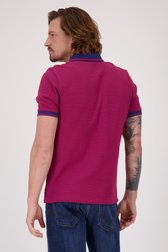 Rode polo met fijne blauwe print van Ravøtt voor Heren