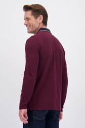 Achterkant van Rode polo met lange mouwen door Dansaert Blue voor Heren