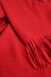 Productfoto 1 van Rode sjaal met franjes  door Modeno voor Dames