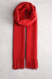 Voorkant van Rode sjaal met franjes  door Modeno voor Dames