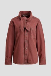 Productfoto 1 van Roestrode jeansblouse met sjaaltje door Liberty Island Denim voor Dames