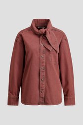 Productfoto 2 van Roestrode jeansblouse met sjaaltje door Liberty Island Denim voor Dames