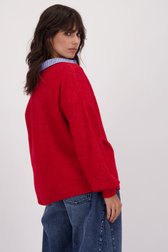 Achterkant van Rood gemêleerde trui door Louise voor Dames