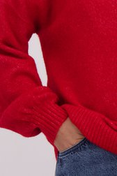 Detail van Rood gemêleerde trui door Louise voor Dames