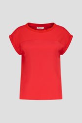Rood glanzend T-shirt van D'Auvry voor Dames
