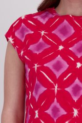Rood T-shirt met paars-witte aquarelprint van Libelle voor Dames
