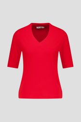 Rood T-shirt met V-hals van D'Auvry voor Dames