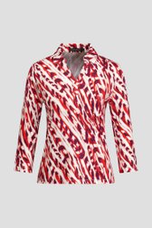 Productfoto 1 van Rood-witte polo met 3/4 mouwen door Claude Arielle voor Dames