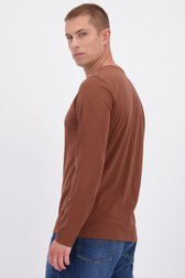 Achterkant van Roodbruin T-shirt met lange mouwen door Liberty Island voor Heren