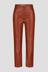 Roodbruine broek met leather look van D'Auvry voor Dames