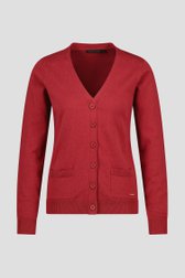 Roodbruine cardigan met ton-sur-ton knopen van Claude Arielle voor Dames