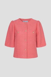 Productfoto 1 van Roze bouclé vest met korte mouwen door More & More voor Dames