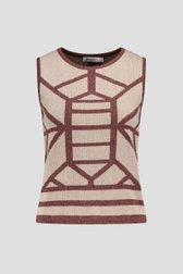 Roze-bruine mouwloze trui met glitter van D'Auvry voor Dames