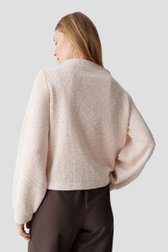 Achterkant van Roze gemêleerde trui met ballonmouwen  door Opus voor Dames