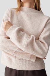 Detail van Roze gemêleerde trui met ballonmouwen  door Opus voor Dames