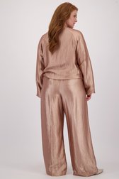 Achterkant van Roze glanzende broek met wijde pijpen door Yest Curve voor Dames