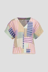 Productfoto 1 van Roze-groene blouse met korte mouwen door Libelle voor Dames