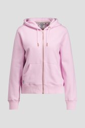 Productfoto 1 van Roze katoenen hoodie met rits door Superdry voor Dames