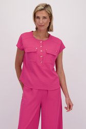Voorkant van Roze mouwloze blouse door Claude Arielle voor Dames
