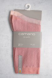 Roze sokken met gestreept motief - 2 paar van Camano voor Dames