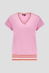 Roze T-shirt met gebreide details van More & More voor Dames