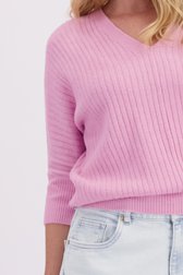 Detail van Roze trui met 3/4 mouwen door Libelle voor Dames