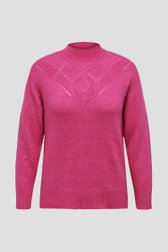Roze trui met ajour motief van Only Carmakoma voor Dames