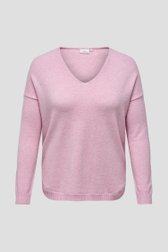 Productfoto 1 van Roze trui met V-hals  door ONLY Carmakoma voor Dames