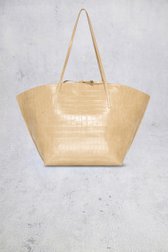 Le dos de Sac à bandoulière beige à structure crocodile de Bulaggi pour Femmes