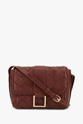 Sac à bandoulière tressé bordeaux de Modeno pour Femmes