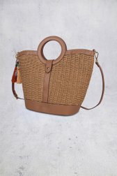 Photo produit 1 de Sac à main beige tressé avec détails noirs de Laurent David pour Femmes