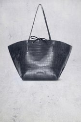 Le devant de Sac à main bleu foncé avec structure crocodile de Bulaggi pour Femmes